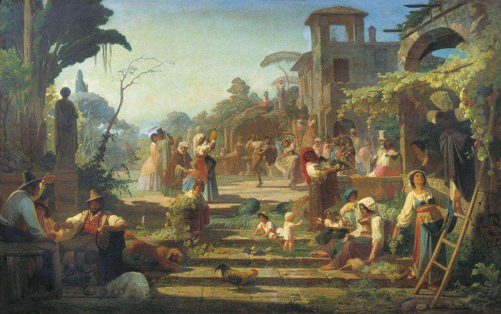 Сбор винограда в окрестностях Рима. 1862 - Реймерс Иван Иванович