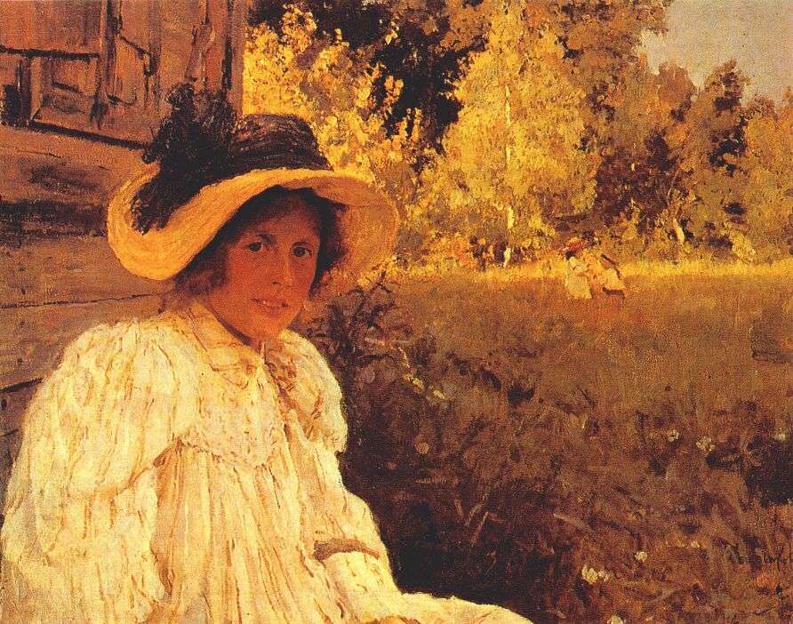 serov_in_summer,_portrait_of_olga_serova_1895 -   
