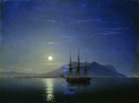 Парусник у берегов Крыма в лунную ночь. 1858 - Айвазовский