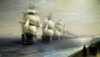 Смотр Черноморского флота в 1849 году. Холст, масло. 131х249 см - Айвазовский
