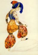 Эскиз костюма Синей султанши к балету Шехеразада. 1910  - Бакст