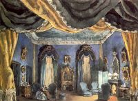 Эскиз декорации 2-го действия к постановке пьесы Александра Дюма-сына «Дама с камелиями». 1923  - Бенуа