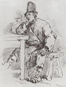 Крестьянин за столом. 1877 - Васнецов