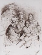 Купеческое семейство в театре. 1869 - Васнецов