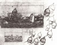 Черновые наброски к картине Витязь на распутье. 1870-е - Васнецов