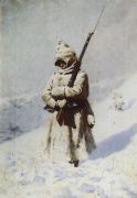 Солдат на снегу. 1877-1878 - Верещагин