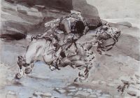 Скачущий всадник (Несется конь быстрее лани...). 1890-1891 - Врубель