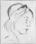 1921 Портрет девушки. Б.,к. 20,2x17 Ссх - Дейнека