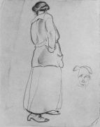 1923 Женская фигура. Б.,к. 22,5x18,2 Ссх - Дейнека