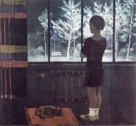 1931 Девочка у окна. Зима. Х., м. 90х98 ЧС - Дейнека