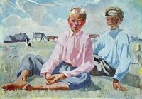 1933 Отдыхающие дети. Холст, масло. Курск - Дейнека