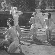 1952 Купальщицы. Х., м. 183x179 - Дейнека