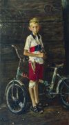 Мальчик с велосипедом. 2005. Холст, масло - Дроздов