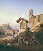 Уличная сцена в Италии (из окрестностей Рима). 1852  - Иванов
