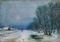 Зимний пейзаж с дорогой. 1900 - Клевер