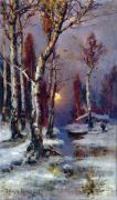 Зимний пейзаж с лесной речкой. 1905 - Клевер