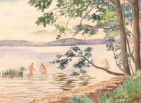 1951 Lake Hepoyarvi, Bathing,  - 