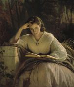 За чтением. Портрет Софьи Николаевны Крамской, жены художника. 1866–1869 - Крамской