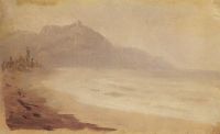 Морской берег. Вид на гору Демерджи. Крым. 1880-е - Куинджи