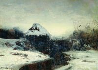 Зимний пейзаж с мельницей. 1884 - Левитан