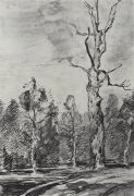 Сухое дерево у дороги. 1890-е - Левитан