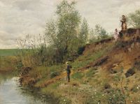 Ловля рыбы. 1884 - Маковский