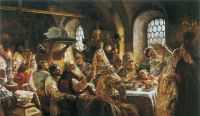 Боярский свадебный пир в XVII веке. 1883, холст, масло, 236х400 см - Маковский