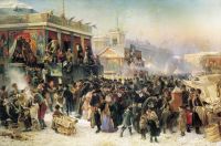 Народное гулянье во время Масленицы на Адмиралтейской площади в Петербурге. 1869, холст, масло, 2 - Маковский