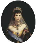 Портрет императрицы Марии Фёдоровны, жены Александра III. Холст, масло. 80х63 см - Маковский