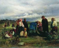 Похороны ребенка. 1872 - Маковский
