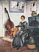 Дама с контрабасом. 1915 - Машков