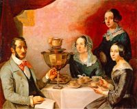 Семейство за чайным столом. 1844. Государственная Третьяковская Галерея - Мягков