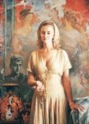 Женский портрет на фоне античной живописи. Холст, масло, 150 х 125 см, 1997 г - Нестеренко