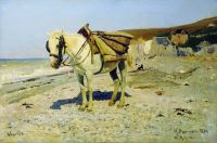 Лошадь для сбора камней в Вёле. 1874 - Репин