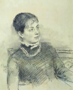 Портрет молодой жены, сидящей на диване. 1881 - Репин