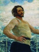 Портрет писателя Л.Н.Андреева на яхте. 1912 - Репин