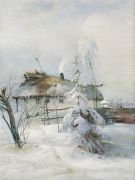 Зима. 1873, холст, масло, 62х53 см - Саврасов