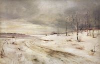 Зимняя дорога. 1870-е - Саврасов