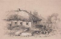 Пейзаж с избушкой. 1860-е - Саврасов