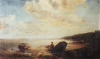 Пейзаж с лодкой. 1860-е - Саврасов