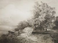 Старый дуб у обрыва над рекой. 1857 - Саврасов