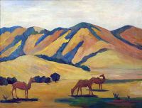 1926 Горный пейзаж с верблюдами. Холст, масло. 61х80 - Сарьян