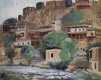 1930 Берега реки Зангу у Еревана. Х., м. 50.5х61 МС - Сарьян