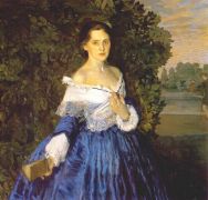 somov_lady_in_blue_(the_artist_yelizaveta_martynova)_1897-1900 - Сомов