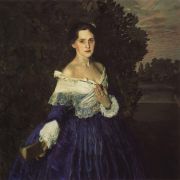 Дама в голубом (Портрет художницы Е.М.Мартыновой). 1897-1900 - Сомов