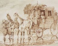 Под дождем в дилижансе на Черную речку. 1871 - Суриков