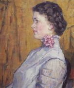 Портрет неизвестной на желтом фоне. 1911 - Суриков