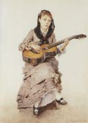 С гитарой. Портрет княгини С.А.Кропоткиной. 1882 - Суриков
