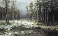 Первый снег. 1875, холст, масло, 140х200 см - Шишкин