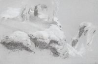 Фрагментарный эскиз к картине На севере диком 1890 31,1х46,9 - Шишкин